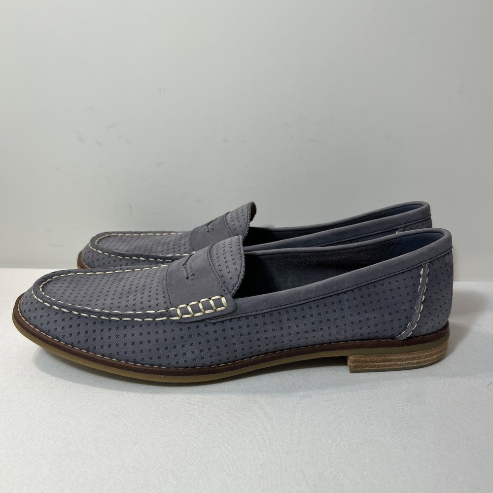 Sperry Top-Sider Seaport Penny Loafers Women's 12 Nubuck Leather Slip On Gray